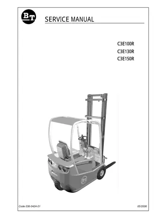 TOYOTA BT C3E100R C3E130R C3E150R Forklift Service Repair Manual Instant Download