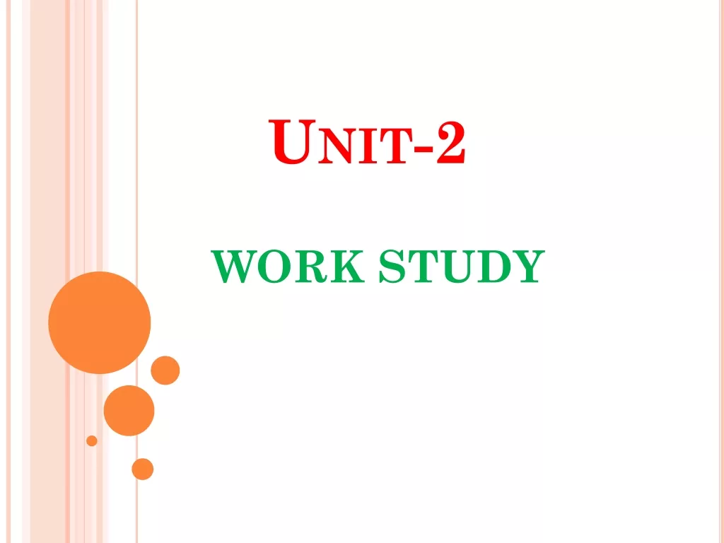 Work Study in Various Industries