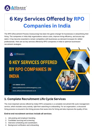 6 Key Services Offered by RPO Companies in India