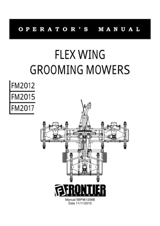 John Deere Frontier FM2012 FM2015 FM2017 Flex Wing Grooming Mowers Operator’s Manual Instant Download (Publication No.5BP961206B)