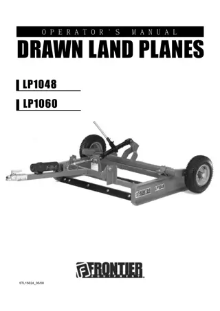 John Deere Frontier LP1048 LP1060 Drawn Land Planes Operator’s Manual Instant Download (Publication No. 5TL15624)