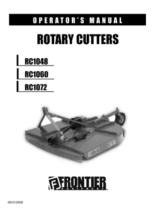 John Deere Frontier RC1048 RC1060 RC1072 Rotary Cutters Operator’s Manual Instant Download