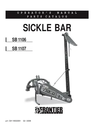 John Deere Frontier SB1106 SB1107 Sickle Bar Operator’s and Parts Catalog Manual Instant Download (Publication No.GH19502091)