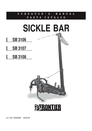 John Deere Frontier SB3106 SB3107 SB3108 Sickle Bar Operator’s and Parts Catalog Manual Instant Download (Publication No. GH19502990)