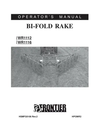 John Deere Frontier WR1112 WR1116 Bi-Fold Rake Operator’s Manual Instant Download (Publication No.5HPOMR2)