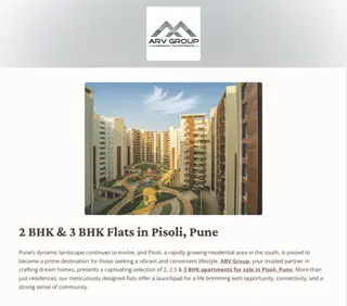 2BHK & 3BHK Flats in Pisoli, Pune | ARV Newtown | South Pune