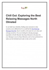 Chill Out Exploring the Best Relaxing Massages North Olmsted