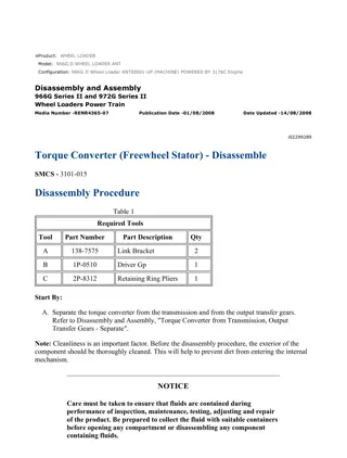 Caterpillar Cat 966G II Wheel Loader (Prefix ANT) Service Repair Manual Instant Download (ANT00001 and up)