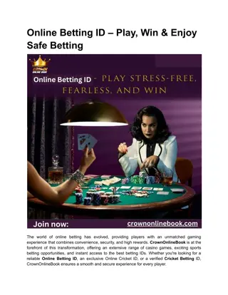 Online Betting ID – Play, Win & Enjoy Safe Betting