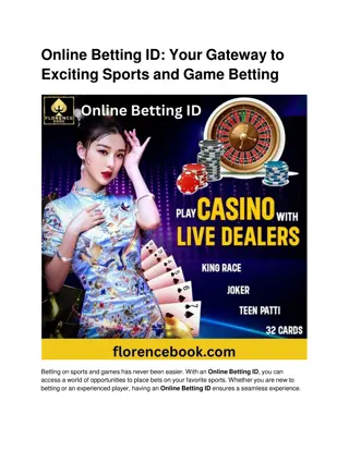 Online Betting ID_ Your Gateway to Exciting Sports and Game Betting