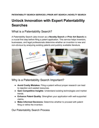 Patentability Search Services | Prior Art Search | Novelty Search | IIP Search