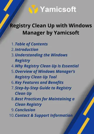 Registry Clean Up with Windows Manager by Yamicsoft