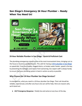 San Diego’s Emergency 24 Hour Plumber – Ready When You Need Us!