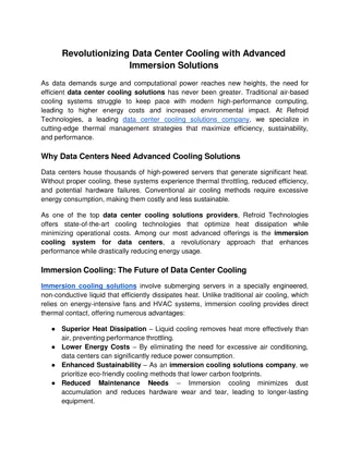 Revolutionizing Data Center Cooling with Advanced Immersion Solutions