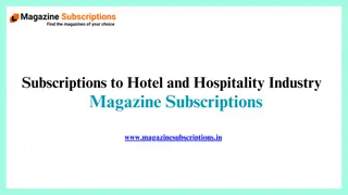 Subscriptions to Hotel and Hospitality Industry - Magazines Subscriptions