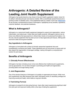 Arthrogenix_ A Detailed Review of the Leading Joint Health Supplement