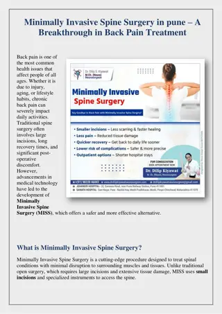 Minimally Invasive Spine Surgery in pune