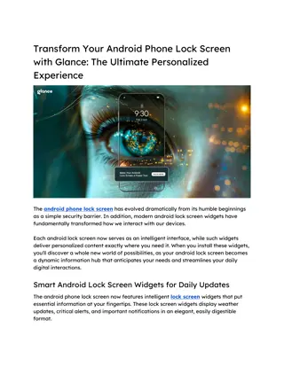 Transform Your Android Phone Lock Screen with Glance - The Ultimate Personalized Experience