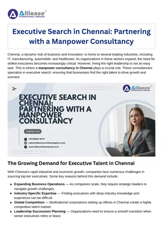 Executive Search in Chennai Partnering with a Manpower Consultancy