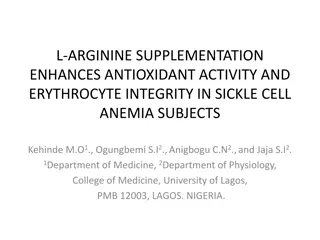 L-Arginine Supplementation Enhances Antioxidant Activity in Sickle Cell Anemia