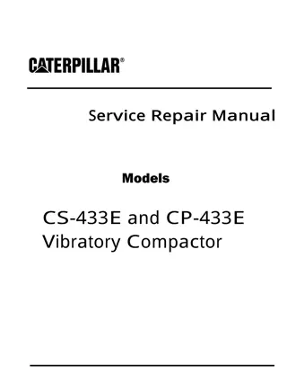 Caterpillar Cat CS-433E, CP-433E Vibratory Compactor (Prefix DAC) Service Repair Manual Instant Download