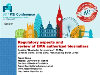 Regulatory aspects and  Regulatory aspects and  review of EMA authorized  review of EMA authorized biosimilars