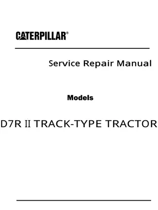 Caterpillar Cat D7R II TRACK-TYPE TRACTOR (Prefix ACS) Service Repair Manual Instant Download