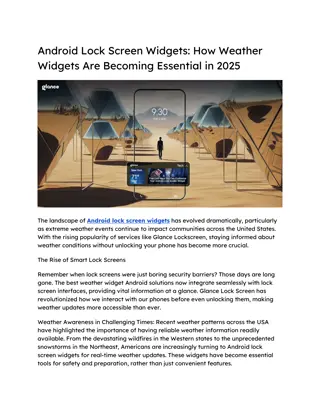Android Lock Screen Widgets - How Weather Widgets Are Becoming Essential in 2025