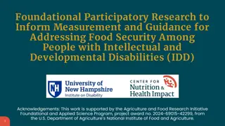 Foundational Participatory Research for Addressing Food Security Among Individuals with Intellectual and Developmental Disabilities