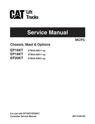 CATERPILLAR CAT EP16KT EP18KT EP20KT FORKLIFT LIFT TRUCKS Service Repair Manual Instant Download