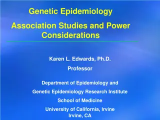 Genetic Epidemiology and Association Studies Overview