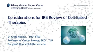 Considerations for IRB Review of Cell-Based Therapies