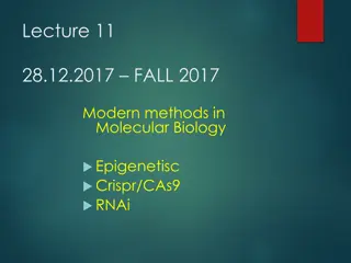 Modern Methods in Molecular Biology: Epigenetics, CRISPR/Cas9, and RNAi