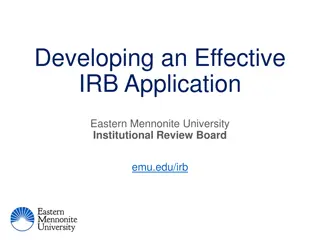 Developing an Effective  IRB Application