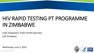 HIV RAPID TESTING PT PROGRAMME  HIV RAPID TESTING PT PROGRAMME  IN ZIMBABWE IN ZIMBABWE