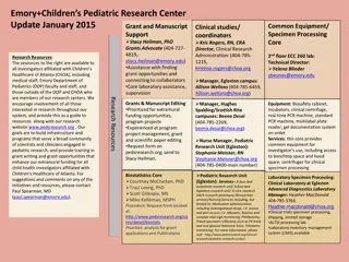 Emory Children's Pediatric Research Center Update January 2015