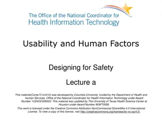 Usability and Human Factors