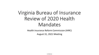 Virginia Bureau of Insurance Review - 2020 Health Mandates