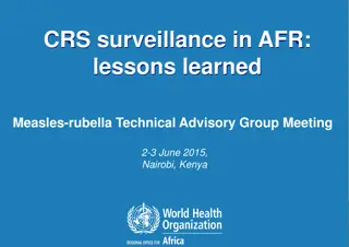 CRS surveillance in AFR:  lessons learned