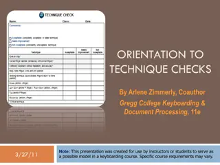 ORIENTATION TO TECHNIQUE CHECKS