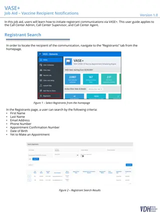 VASE+ Job Aid: Registrant Communications Guide