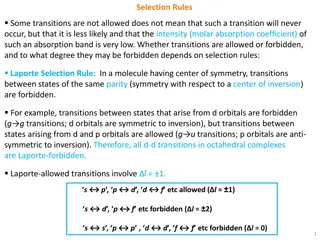 Spectroscopic Selection Rules in Transition Metal Complexes