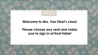 Mrs. Van Fleet's Class: Welcome and Class Information