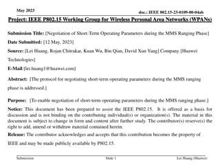 Negotiation of Short-Term Operating Parameters in MMS Ranging