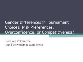 Gender Differences in Tournament  Choices: Risk Preferences,  Overconfidence, or Competitiveness?