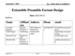 Extensible Preamble Format Design