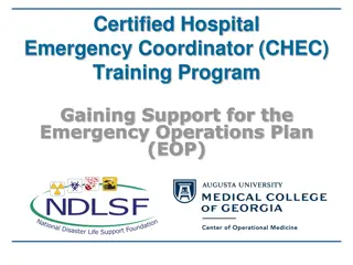 Certified Hospital Emergency Coordinator (CHEC) Training Program - Gaining Support for EOP