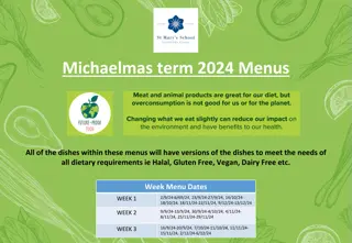 Michaelmas term 2024 Menus