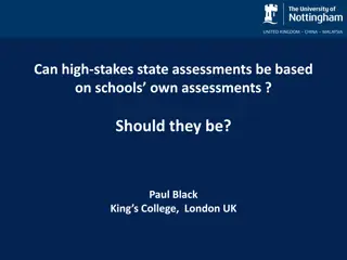 National Assessment System Recommendations - Schools' Own Assessments