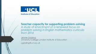 Enhancing Teacher Capacity for Problem-Solving in Mathematics Curriculum